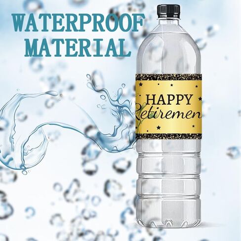 PH PandaHall 30pcs Retirement Water Bottle Labels, Happy Retirement Stickers, 8.5x2.5 inch in Saudi Arabia