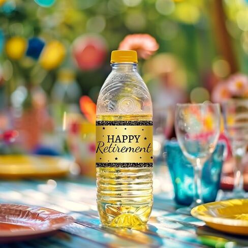PH PandaHall 30pcs Retirement Water Bottle Labels, Happy Retirement Stickers, 8.5x2.5 inch in Saudi Arabia