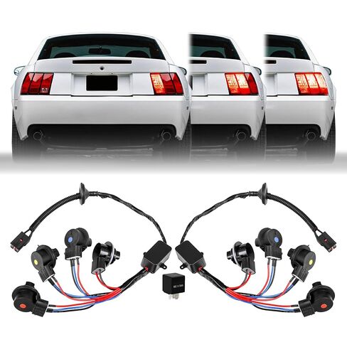 USR UNIQUE STYLE RACING Plug and Play Tail Light Wire Harness Set تفعيل لميزة الإشارة المتسلسلة (يسار + يمين) - متوافق مع 1996-2004 Ford Mustang in Saudi Arabia