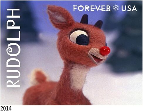 Rudolph The Red-Lindeer USPS Forever Stamps ، كتاب 20 in Saudi Arabia