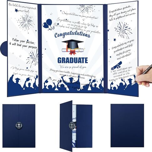 دفتر ضيوف التخرج ، فئة الموضوع الأزرق لعام 2025 ، زخارف الحفلات الدراسية ، التخرج ، توقيع اللوازم الحفلات ، 2025 هدايا حفلات الدراسات العليا للاحتفالات بالمدرسة الثانوية والكليات in Kuwait