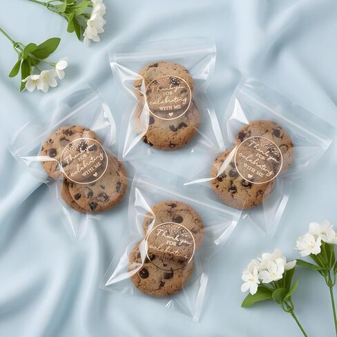 120 Pcs (10 Sheets) Thanks for Celebrating with Me Labels Rose Gold Foil Birthday Stickers, Personalized Package Favor Stickers Labels, Self Adhesive Clear Thank You Tags for Envelope Seal in Kuwait