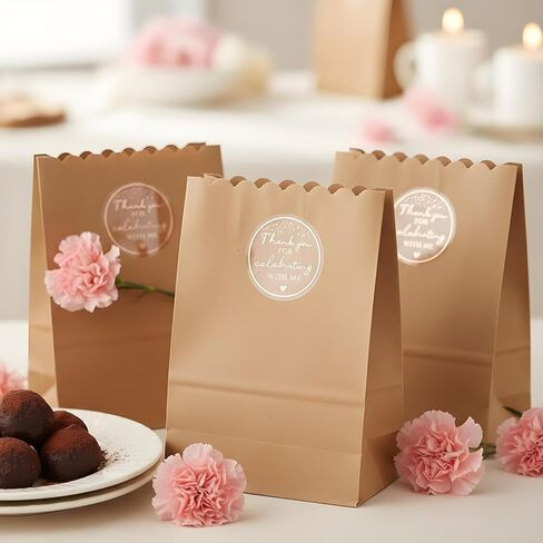 120 Pcs (10 Sheets) Thanks for Celebrating with Me Labels Rose Gold Foil Birthday Stickers, Personalized Package Favor Stickers Labels, Self Adhesive Clear Thank You Tags for Envelope Seal in Kuwait