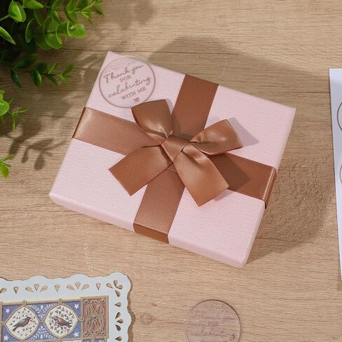 120 Pcs (10 Sheets) Thanks for Celebrating with Me Labels Rose Gold Foil Birthday Stickers, Personalized Package Favor Stickers Labels, Self Adhesive Clear Thank You Tags for Envelope Seal in Kuwait