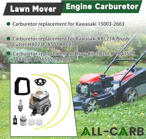 ALL-CARB 592-60090-00-2 Carburetor Replacement for Troy-Bilt TB465SS TB490SS Carburetor Replacement for Robin Subaru EH025 EH035 592 60090 00 2, 593 60140 00 Engine Carb in Saudi Arabia