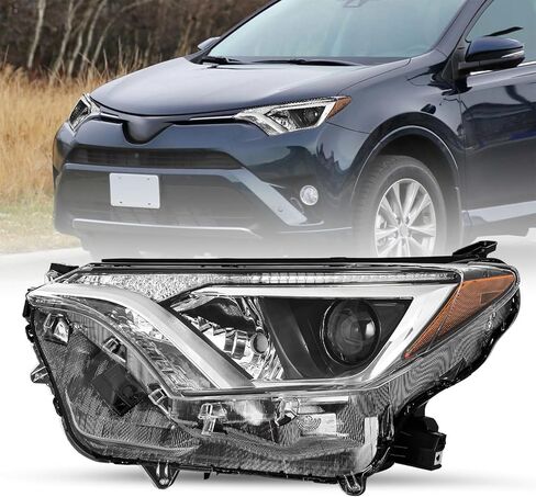 SOCKIR Halogen Headlight Assembly Fit for 2016 2017 2018 RAV4 OE Style Headlamp Replacement Left Driver and Right Passenger Side, Not Fit for LED Model in Saudi Arabia