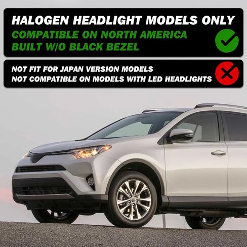 SOCKIR Halogen Headlight Assembly Fit for 2016 2017 2018 RAV4 OE Style Headlamp Replacement Left Driver and Right Passenger Side, Not Fit for LED Model in Saudi Arabia