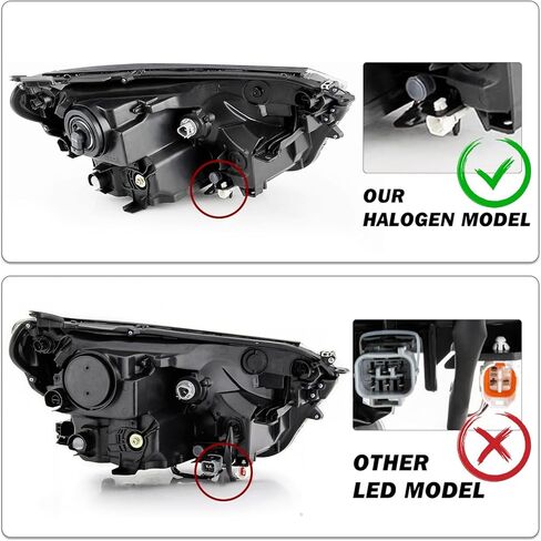 SOCKIR Halogen Headlight Assembly Fit for 2016 2017 2018 RAV4 OE Style Headlamp Replacement Left Driver and Right Passenger Side, Not Fit for LED Model in Saudi Arabia