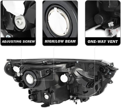 SOCKIR Halogen Headlight Assembly Fit for 2016 2017 2018 RAV4 OE Style Headlamp Replacement Left Driver and Right Passenger Side, Not Fit for LED Model in Saudi Arabia