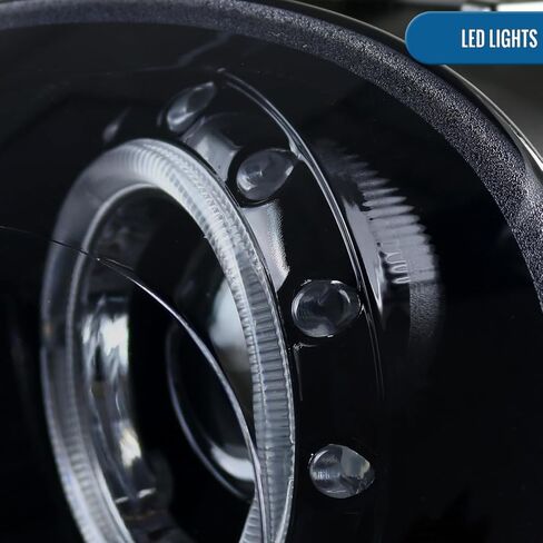 Ronnin - Fits 2007-2015 Mini Cooper R55 R56 R57 R58 R59 Upgraded LED Halo Rim Projector Headlights Assembly Pair | Black Smoke in Saudi Arabia