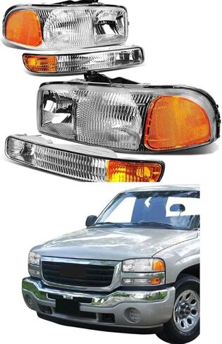 المصابيح الأمامية متوافقة مع 1999-2007 جي إم سي سييرا 1500/2500، 2001-2007 جي إم سي سييرا 3500، 1999-2006 جي إم سي يوكون 1500/2500 مبيت مدخن in Kuwait