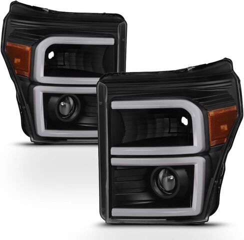 AKKON - For 2011-16 Ford Super Duty F-250/F-350/F-450 LED Daytime Running Lamp Bar Projector Headlights Black Housing Clear Len in Kuwait