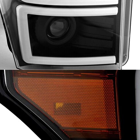 AKKON - For 2011-16 Ford Super Duty F-250/F-350/F-450 LED Daytime Running Lamp Bar Projector Headlights Black Housing Clear Len in Kuwait