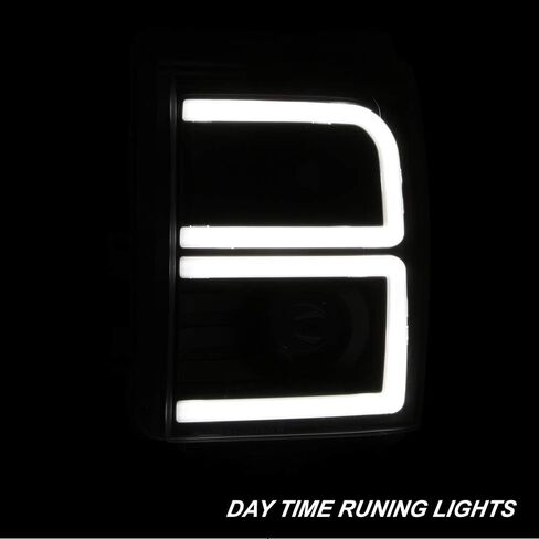 AKKON - For 2011-16 Ford Super Duty F-250/F-350/F-450 LED Daytime Running Lamp Bar Projector Headlights Black Housing Clear Len in Kuwait