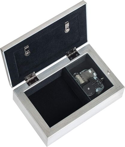 Cottage Garden Boy Baptized May God Bless You Brushed Silvertone Jewelry Music Box Plays Jesus Loves Me in Saudi Arabia