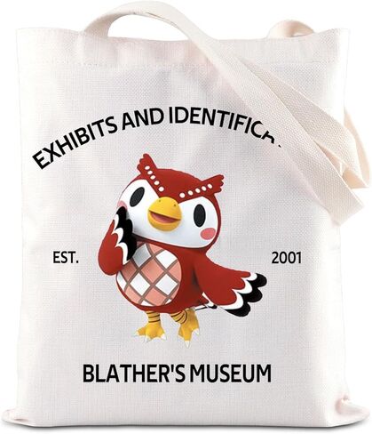KUIYAI ACNH Merchandise Inspired Tote Bag Celeste Loves Gift Owl Shoulder Bag Animal Villagers Gift Video Gamer Canvas Bag (Blather’sMuseumToteS) in Saudi Arabia