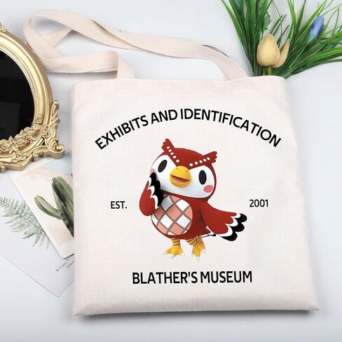 KUIYAI ACNH Merchandise Inspired Tote Bag Celeste Loves Gift Owl Shoulder Bag Animal Villagers Gift Video Gamer Canvas Bag (Blather’sMuseumToteS) in Saudi Arabia