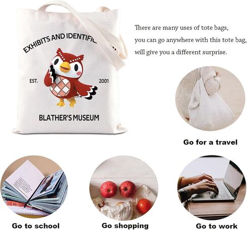 KUIYAI ACNH Merchandise Inspired Tote Bag Celeste Loves Gift Owl Shoulder Bag Animal Villagers Gift Video Gamer Canvas Bag (Blather’sMuseumToteS) in Saudi Arabia