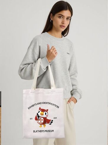 KUIYAI ACNH Merchandise Inspired Tote Bag Celeste Loves Gift Owl Shoulder Bag Animal Villagers Gift Video Gamer Canvas Bag (Blather’sMuseumToteS) in Saudi Arabia