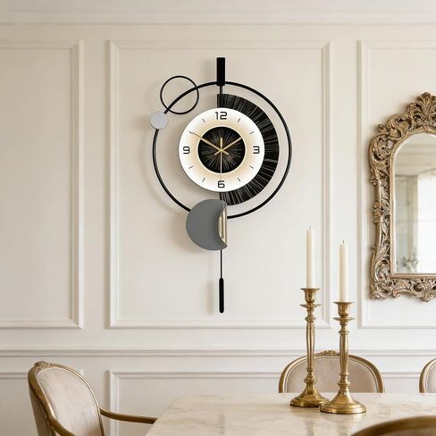 SIN&MI Large Wall Clocks for Living Room,Silent Non-Ticking Quartz Battery Operated,Modern Decorative Wall Clock for Kitchen Bathroom Bedroom Home Wall Decor,14.5x28.3inch in Saudi Arabia