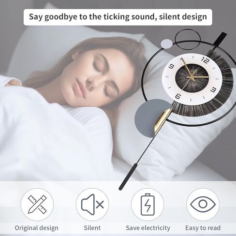 SIN&MI Large Wall Clocks for Living Room,Silent Non-Ticking Quartz Battery Operated,Modern Decorative Wall Clock for Kitchen Bathroom Bedroom Home Wall Decor,14.5x28.3inch in Saudi Arabia