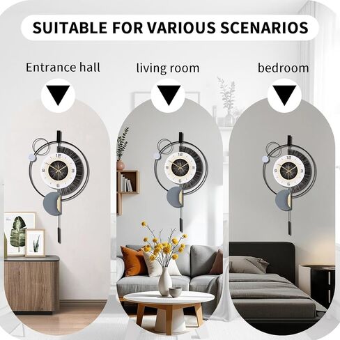 SIN&MI Large Wall Clocks for Living Room,Silent Non-Ticking Quartz Battery Operated,Modern Decorative Wall Clock for Kitchen Bathroom Bedroom Home Wall Decor,14.5x28.3inch in Saudi Arabia