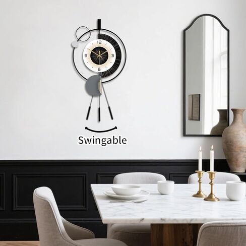 SIN&MI Large Wall Clocks for Living Room,Silent Non-Ticking Quartz Battery Operated,Modern Decorative Wall Clock for Kitchen Bathroom Bedroom Home Wall Decor,14.5x28.3inch in Saudi Arabia