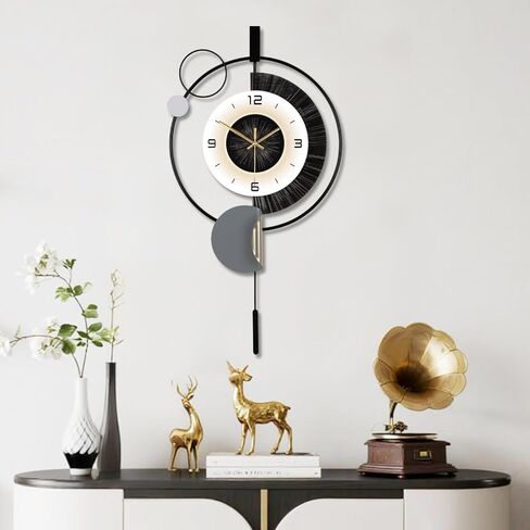 SIN&MI Large Wall Clocks for Living Room,Silent Non-Ticking Quartz Battery Operated,Modern Decorative Wall Clock for Kitchen Bathroom Bedroom Home Wall Decor,14.5x28.3inch in Saudi Arabia