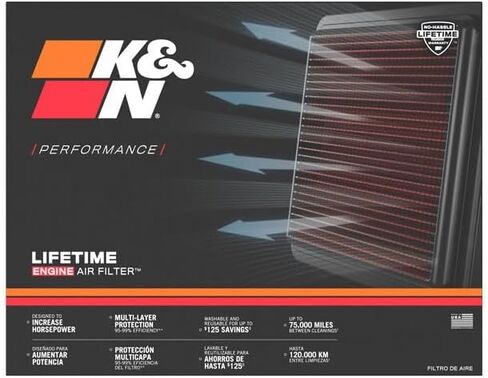 K&N Engine Air Filter: Reusable, Clean Every 75,000 Miles, Washable, Replacement Car Air Filter: Compatible 2016-2018 VOLKSWAGEN/SEAT/SKODA (Ameo, Polo, Fox, Suran, Gol, Ibiza, Toledo, Cordoba)33-2830 in Saudi Arabia
