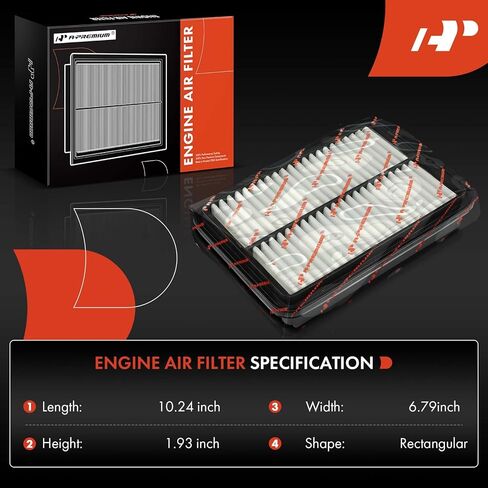 A-Premium 2-PC Engine Air Filter Compatible with Hyundai Santa Fe 2001-2006, 2.4L 2.7L 3.5L in Saudi Arabia