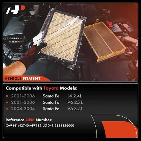 A-Premium 2-PC Engine Air Filter Compatible with Hyundai Santa Fe 2001-2006, 2.4L 2.7L 3.5L in Saudi Arabia