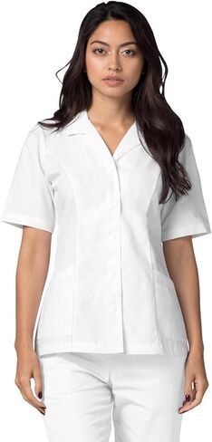 Adar Universal Scrubs for Women - Lapel Collar Buttoned Scrub Top in Kuwait