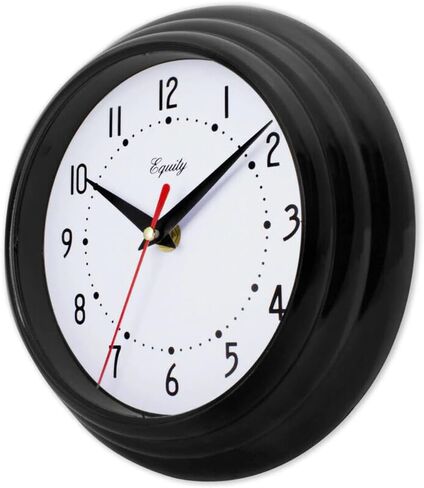Equity 25013 8 Inch Black Basics Quartz Wall Clock in Kuwait