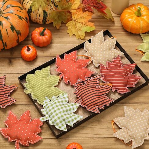 Fall Trees Ornaments, 3D Fabric Cotton Maple Leaf Hanging Ornament, Thanksgiving Ornaments for Tree, 18Pcs Fall Tree Decoration, Fall Decoration for Home in Kuwait