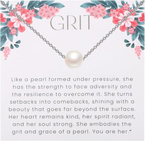 TGBJE Pearl Pendant Necklace Grit Inspired Necklace Inspirational Encouragement Gifts Motivational Gifts in Saudi Arabia