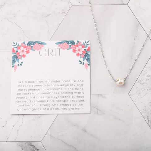 TGBJE Pearl Pendant Necklace Grit Inspired Necklace Inspirational Encouragement Gifts Motivational Gifts in Saudi Arabia
