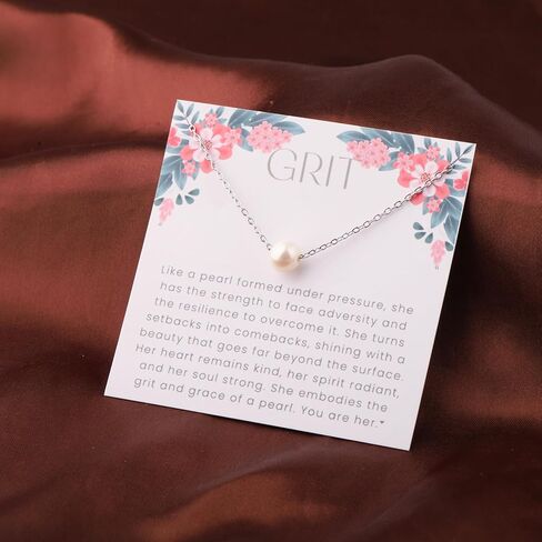 TGBJE Pearl Pendant Necklace Grit Inspired Necklace Inspirational Encouragement Gifts Motivational Gifts in Saudi Arabia