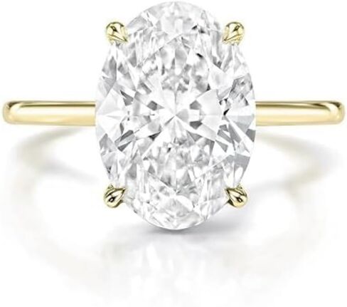 2-4CT Elongated Oval Moissanite Engagement Rings for Women Handmade Wedding Bridal Ring Set Solitaire Hidden Halo Silver 10k 14k 18k Solid Gold Anniversary Promise Gifts For Her in Kuwait