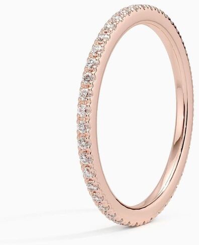 خاتم خطوبة مويسانيتي مستدير 10 قيراط من الذهب الصلب الخلود خاتم الزواج الذكرى السنوية هدية عيد الميلاد لها in Kuwait