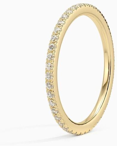 خاتم خطوبة مويسانيتي مستدير 10 قيراط من الذهب الصلب الخلود خاتم الزواج الذكرى السنوية هدية عيد الميلاد لها in Kuwait