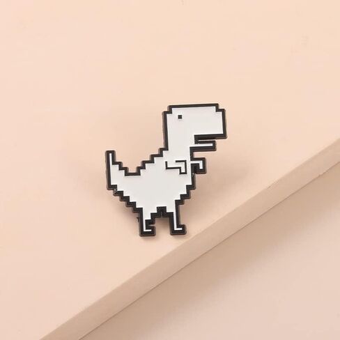 Funny Pixel Dinosaur Enamel Brooch Pin - Cartoon Dinosaur Badge for Women Men Fun Jewelry in Saudi Arabia