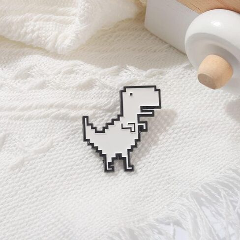 Funny Pixel Dinosaur Enamel Brooch Pin - Cartoon Dinosaur Badge for Women Men Fun Jewelry in Saudi Arabia