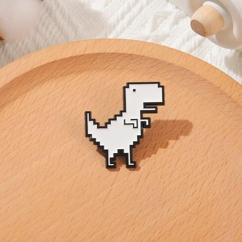 Funny Pixel Dinosaur Enamel Brooch Pin - Cartoon Dinosaur Badge for Women Men Fun Jewelry in Saudi Arabia