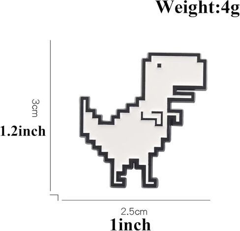 Funny Pixel Dinosaur Enamel Brooch Pin - Cartoon Dinosaur Badge for Women Men Fun Jewelry in Saudi Arabia