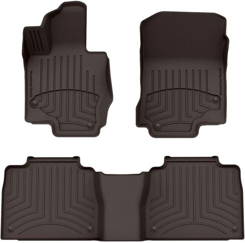 سجادات أرضية WeatherTech FloorLiner HP Custom Fit لسيارة Mercedes GLE SUV وAMG GLE 53 - الصف الأول والثاني (441533-1-2IM)، أسود in Saudi Arabia