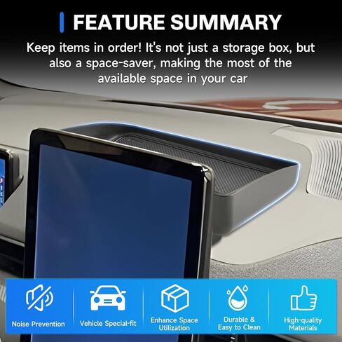 SXCY لعام 2025 علبة تنظيم لوحة القيادة Ford Mustang Mach E [شاشة 15.5 بوصة فقط] لـ 2021-2025 Ford Mach E Accessories صينية خلفية للشاشة 2025 Mach E خلف علبة منظم وحدة التحكم في لوحة القيادة in Kuwait