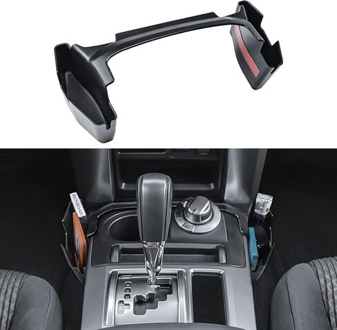 صينية تنظيم وحدة التحكم المركزية RUNROAD متوافقة مع ملحقات Toyota 4Runner 2010-2021 2022 2023 2024، صندوق تخزين جانبي لوحدة التحكم في ناقل الحركة ومسند الذراع وجيب الهاتف وحامل العملات المعدنية in Saudi Arabia