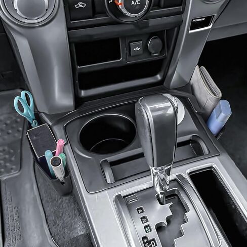 صينية تنظيم وحدة التحكم المركزية RUNROAD متوافقة مع ملحقات Toyota 4Runner 2010-2021 2022 2023 2024، صندوق تخزين جانبي لوحدة التحكم في ناقل الحركة ومسند الذراع وجيب الهاتف وحامل العملات المعدنية in Saudi Arabia