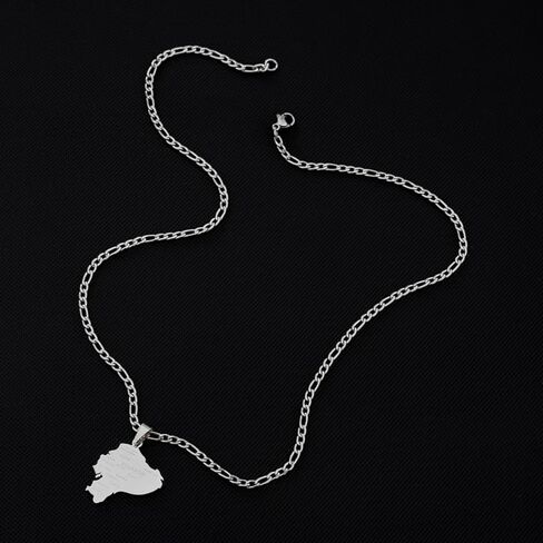 Ecuador Map Pendant Necklaces for Women Stainless Steel Charm Maps Jewelry Ecuadorian Patriotic With City Name Accessory in Saudi Arabia