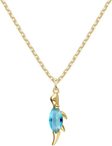 14K Gold Plated Cubic Zirconia Dinosaur Necklace for Women, Animal Gold Pendant Necklace Dainty Crystal Layered Necklace Chain Birthday Gift Jewelry in Saudi Arabia